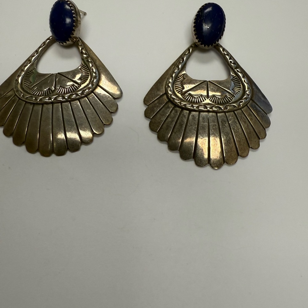 Elegant Silver and Blue Earrings